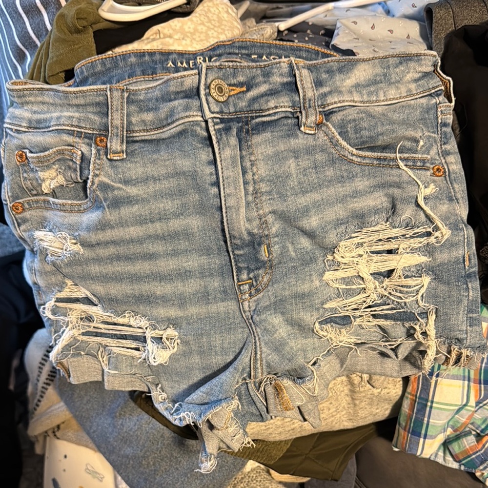 American Eagle Light Blue Denim Shorts